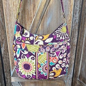 Vera Bradley Plum Crazy Purple Floral Crossbody Shoulder Handbag